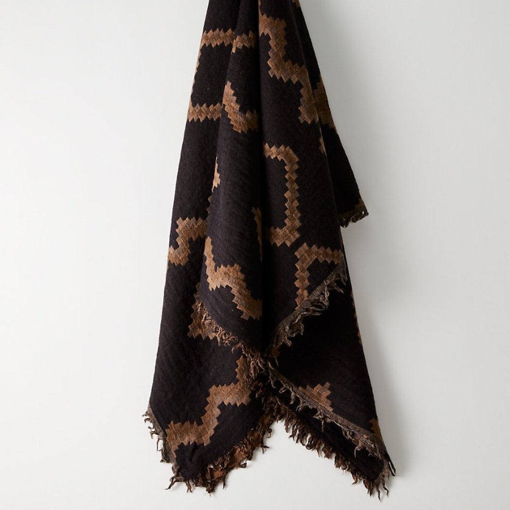 Wilfred Dimond Mosaic Triangle Black and Brown Scarf
